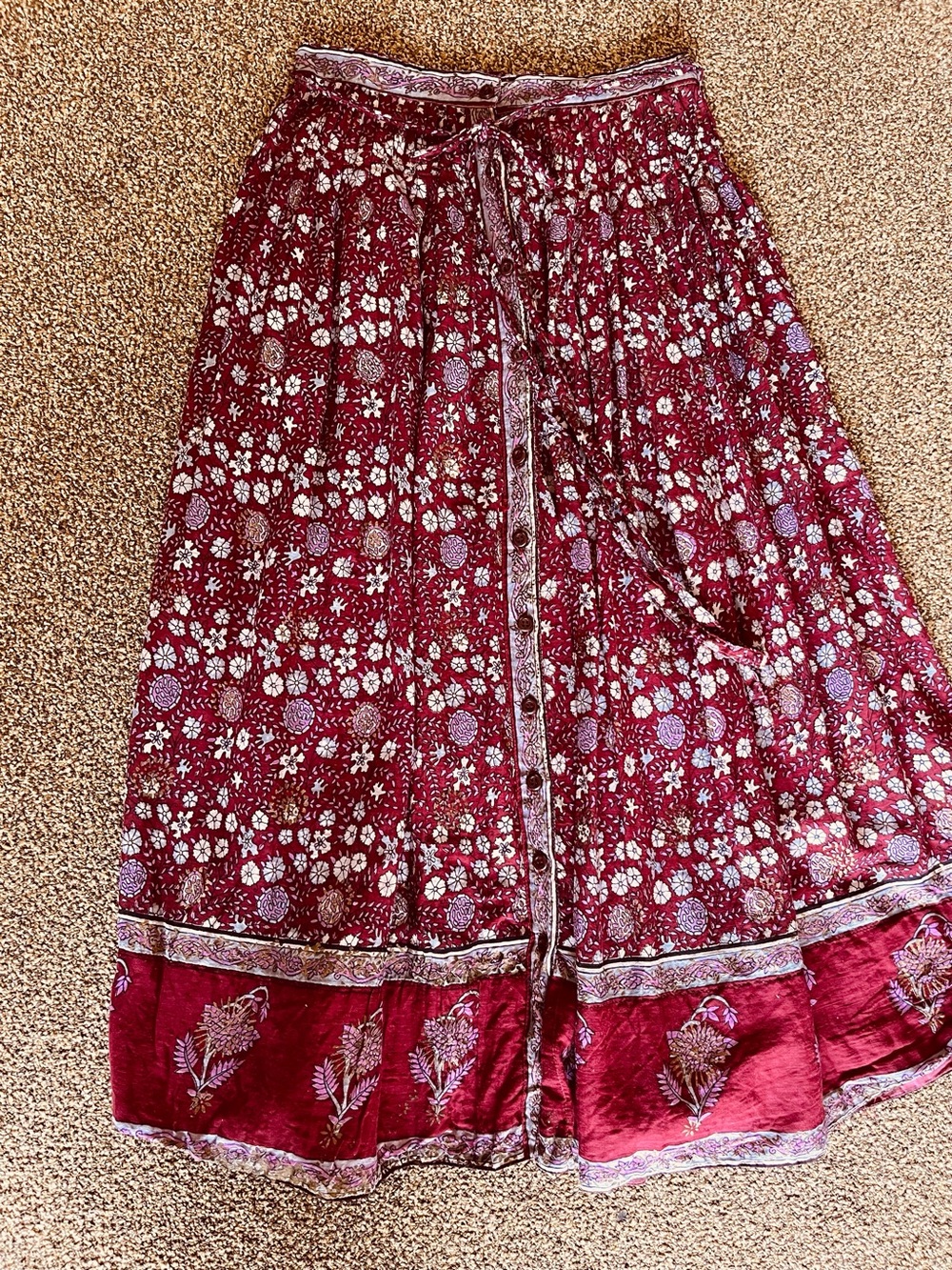 Vintage 100% cotton hippie boho skirt made in India.